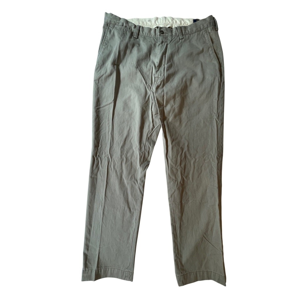 Polo Ralph Lauren Chino Pants Mens 36x32 Gray Classic Fit Cotton Twill Trousers - Picture 1 of 9